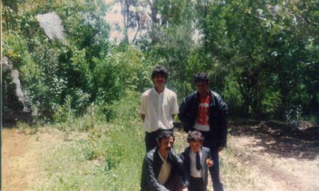 moi avec mon p�re et mon oncle et son ami